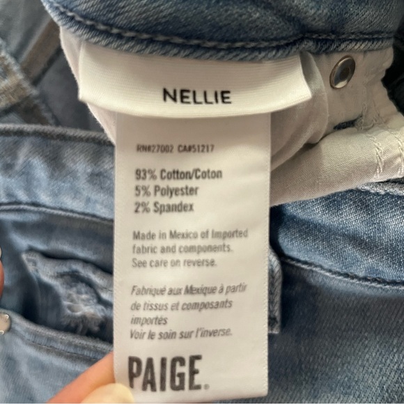 Paige Nellie Jeans Fringe Edge Flare Leg Light Wash Size 31 - Picture 4 of 12